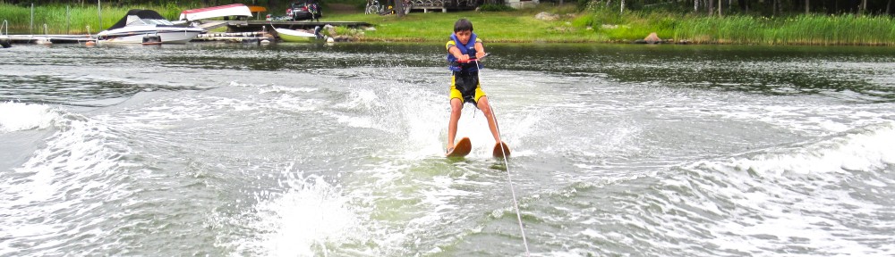 Jordan up on skis for the first time