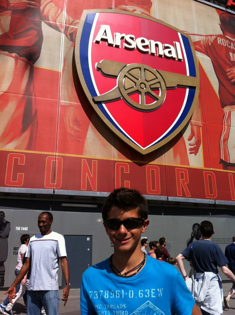 Our friend Stuart and his son Tim gave us their season tickets to the opening game at Emirates Stadium. Arsenal played Sunderland. Arsenal dominated, but could not put the ball in the goal. 0-0 tie.